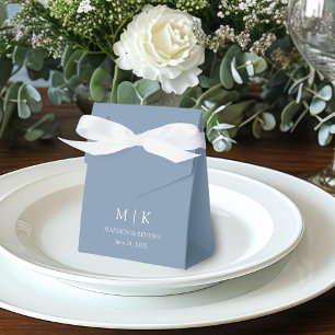 Ballotins Monogramme minimaliste moderne Mariage Dusty Blue