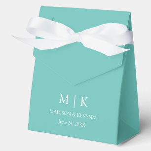 Ballotins Monogramme minimaliste moderne Mariage Turquoise