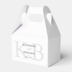 Ballotins Monogramme minimaliste noir et blanc Mariage moder