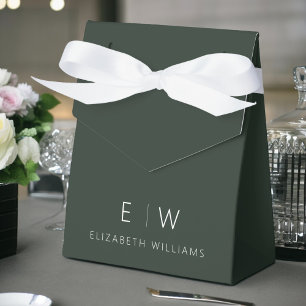 Ballotins Monogramme moderne minimaliste foncé vert