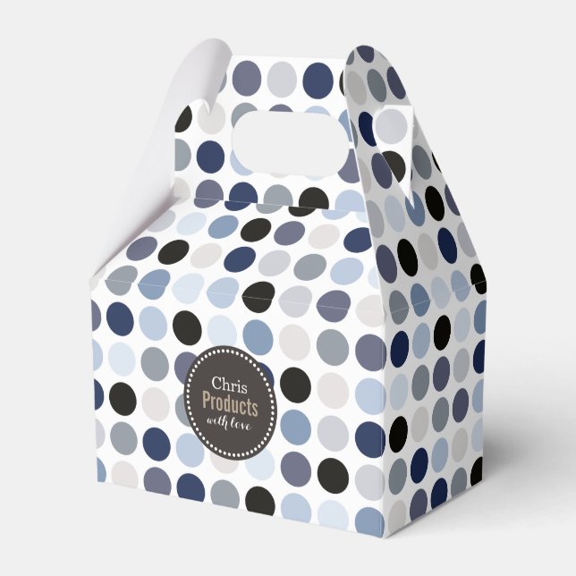 Ballotins monogramme motif pois bleu moderne (Verso)