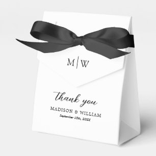 Ballotins Monogramme Noir Blanc Mariage Boîte de Faveur