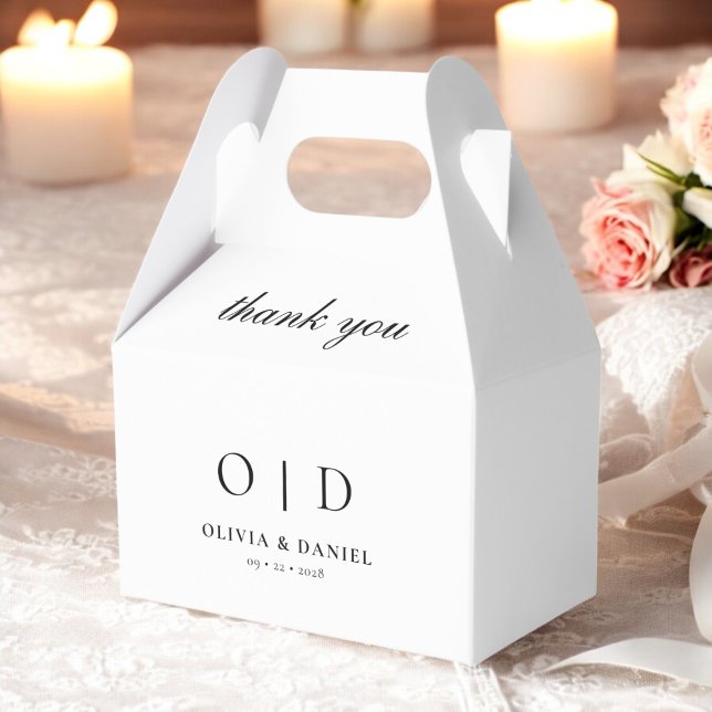 Ballotins Monogramme noir blanc minimaliste Mariage moderne (Créateur téléchargé)