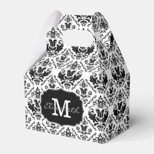 Ballotins Monogramme noir classique et chic noir blanc Damas