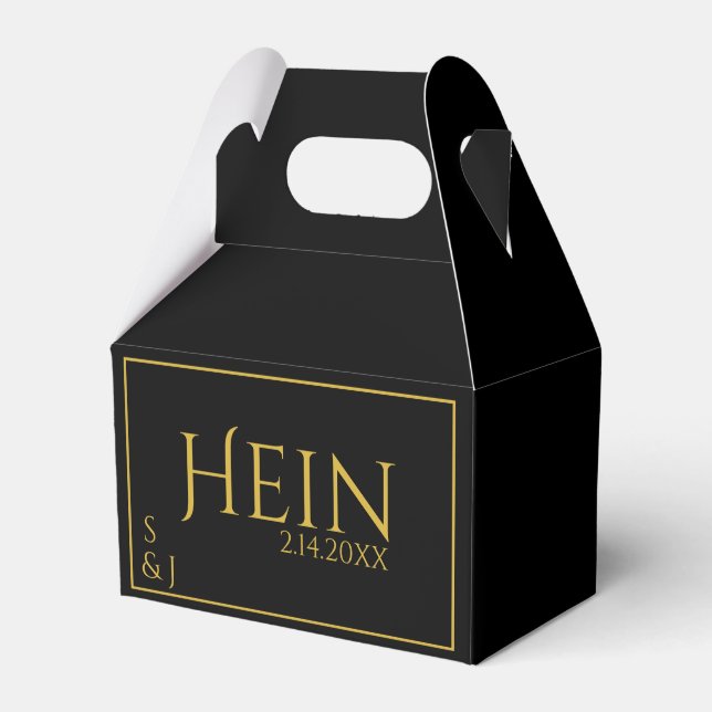 Ballotins Monogramme Noir Or Initiales Date Mariage (Verso)