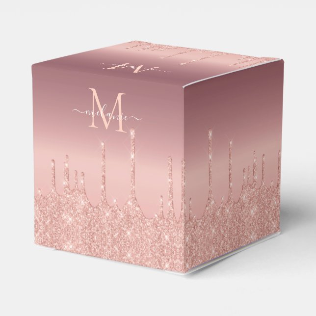 Ballotins Monogramme Nom Ballotin Rose Gold Blush Sparkle (Arrière)
