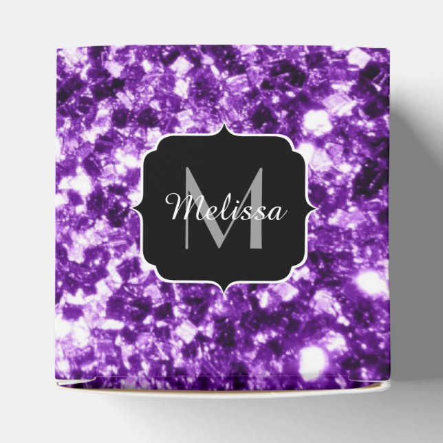 Ballotins Monogramme pailleté brillant faux violet foncé (Haut)