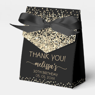 Ballotins Monogramme Paillettes Dorées Anniversaire Noir Mer