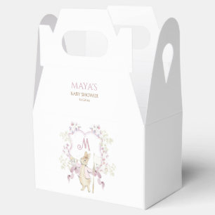 Ballotins Monogramme rose floral Pierre le Baby shower lapin