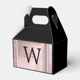 Ballotins Monogramme rose Parties scintillant or