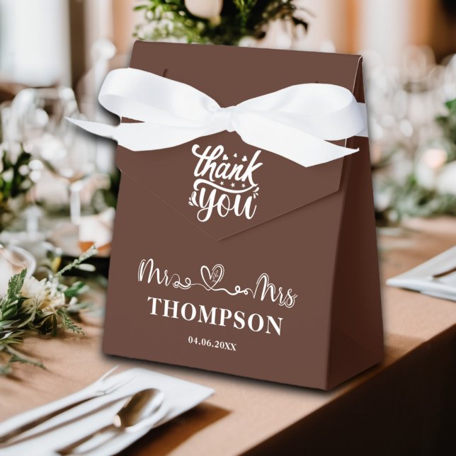 Ballotins Monsieur et Madame Élégant Simple | Marron (Créateur téléchargé)