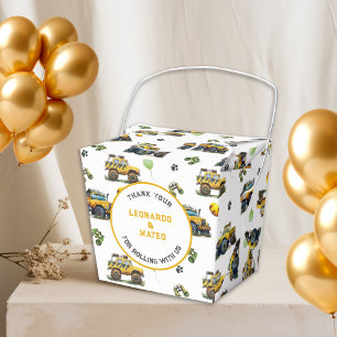 Ballotins Monster Truck Safari Aquarelle Twin Boys Anniversa