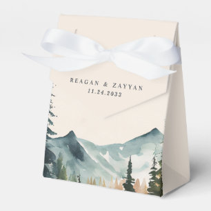 Ballotins Montagnes et pins à l'aquarelle  Mariage