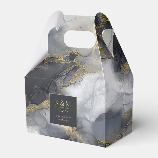 Ballotins Moody Ink Charcoal Gold Abstrait ID988 (Verso)