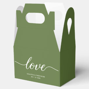 Ballotins Moss green Simple Love Script Mariage personnalisé