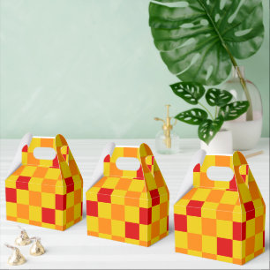 Ballotins Motif à carreaux rouge orange jaune