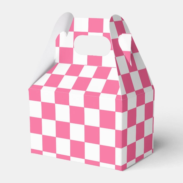 Ballotins Motif À damiers chèque rose blanc (Verso)