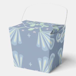 Ballotins Motif Abstrait Floral Bleu