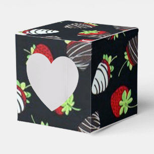 Ballotins Motif Ballotin cardiaque de fraises chocolatées