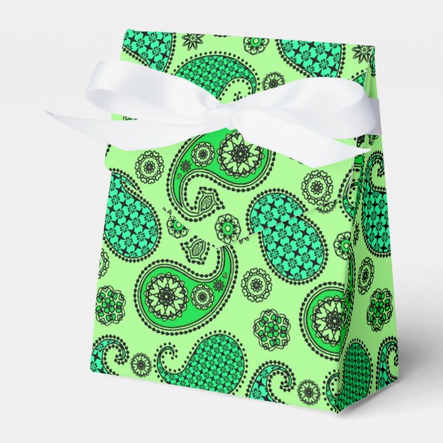 Ballotins Motif cachemire, vert jade et vert menthe (Verso)
