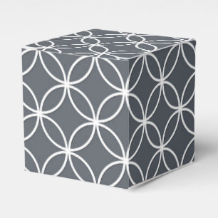 Ballotins Motif Cercles Gris Acier et Blanc