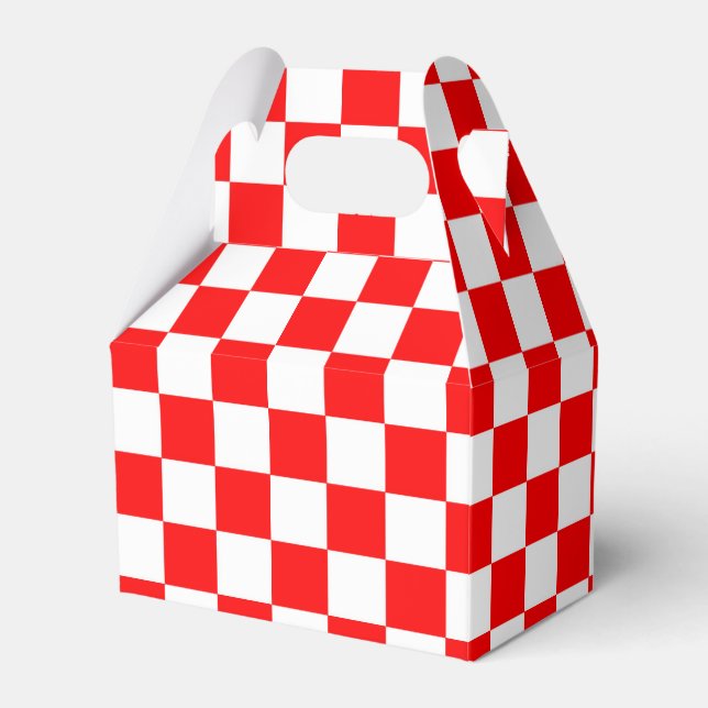 Ballotins Motif chèque À damiers blanc rouge (Verso)