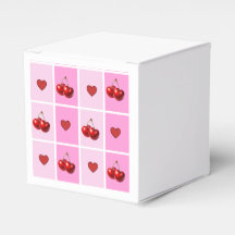 Motif Damier Cœur Cerise Personnalisé