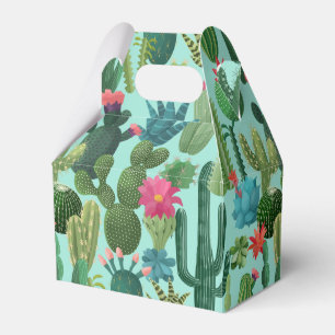 Ballotins Motif de cactus Turquoises verts en fleurs
