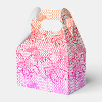 Motif de dentelle florale aux teintes rose et oran