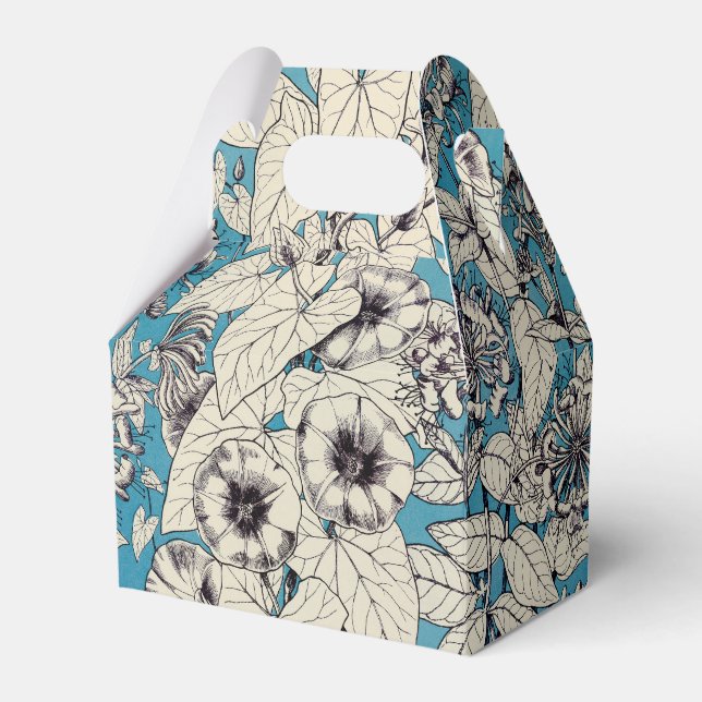 Ballotins Motif de fleurs en bleu blanc (Verso)