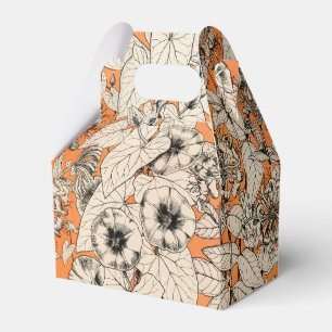 Ballotins Motif de fleurs graphiques blanches orange