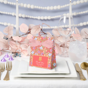 Ballotins Motif de fleurs pastel rouge de mariage chinois