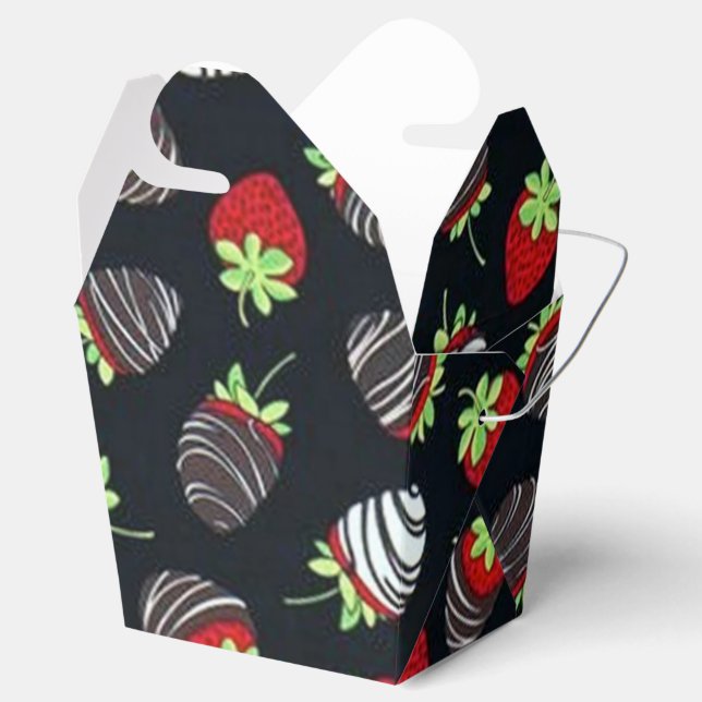Ballotins Motif de fraises chocolatées Sortir Ballotin (Ouvert)