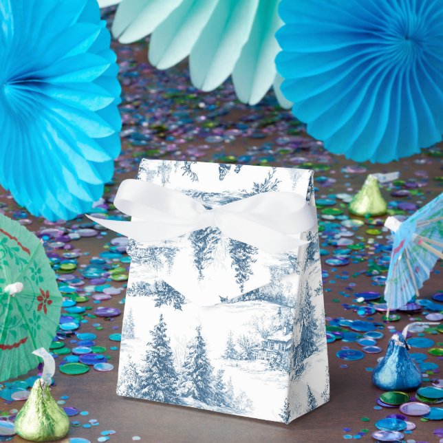 Ballotins Motif de Noël Toile Bleue  (Fête)