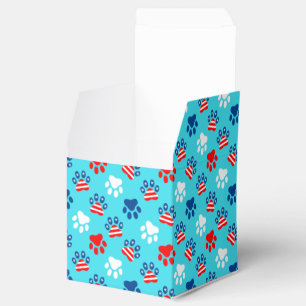 Ballotins Motif de pattes de chien rouge, blanc et bleu patr