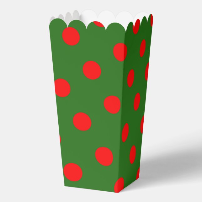 Ballotins Motif de pois rouges sur fond vert  (Verso)