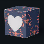 Ballotins Motif de reine abeille en corail et marine<br><div class="desc">Boîte de faveur de motif de reine royale vintage en corail et bleu marine pour compléter la collection ci-dessous.</div>