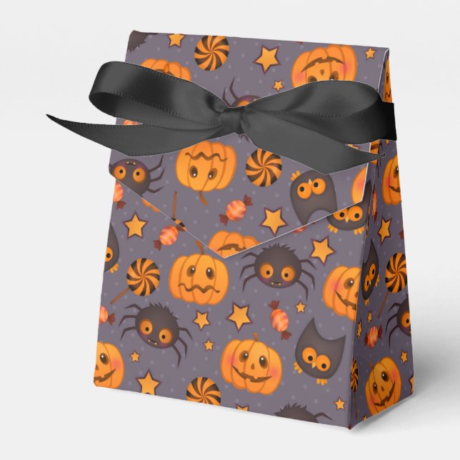 Ballotins Motif d'Halloween mignon Arrière - plan pourpre (Verso)