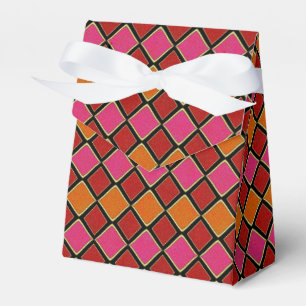 Ballotins Motif diamant Harlequin vibrant en rouge, orange,