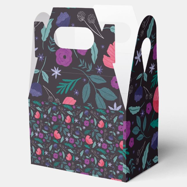 Ballotins Motif d'illustration florale rose et violet (Ouvert)