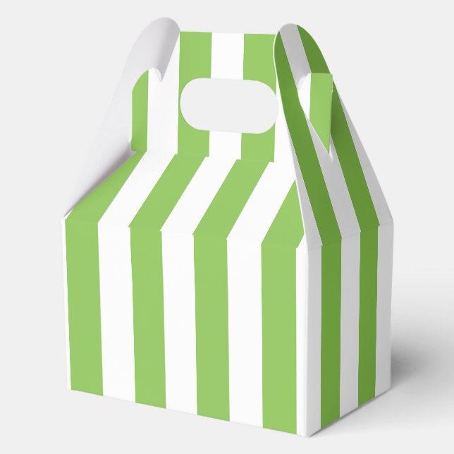 Ballotins Motif élégant rayé vert citron clair et blanc (Verso)