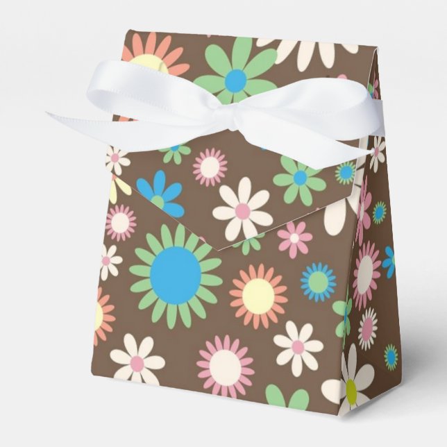 Ballotins Motif fleur hippie mignon marron (Verso)