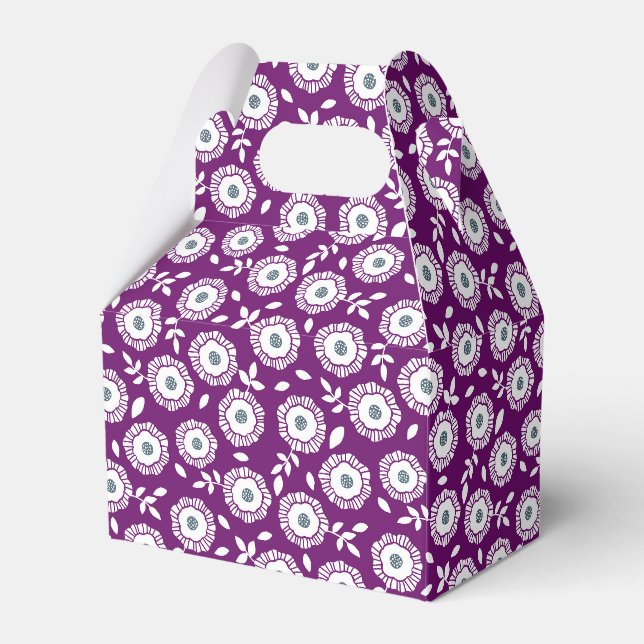 Ballotins Motif floral blanc sur fond violet (Verso)