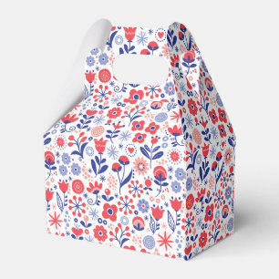 Ballotins Motif floral bleu et corail