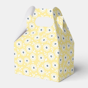 Ballotins Motif floral mignon multicolore fond jaune