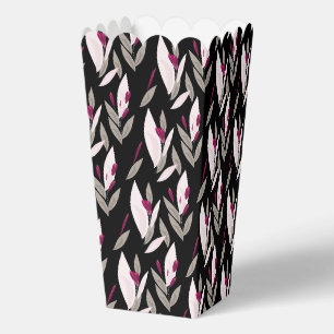 Ballotins Motif floral rétro rouge abstrait violet noir