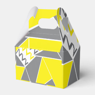 Ballotins Motif géométrique Gris Jaune Chevron Gris
