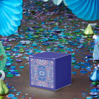 Ballotins Motif géométrique rétro en bleu et rose