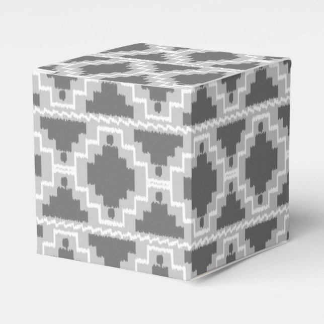 Ballotins Motif Ikat Aztec - gris foncé et clair / gris (Verso)