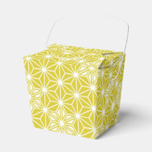 Ballotins Motif japonais Asanoha - or moutarde et blanc